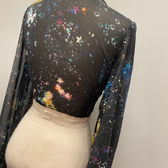 Galaxy print wrap blouse - Picture 3 of 7